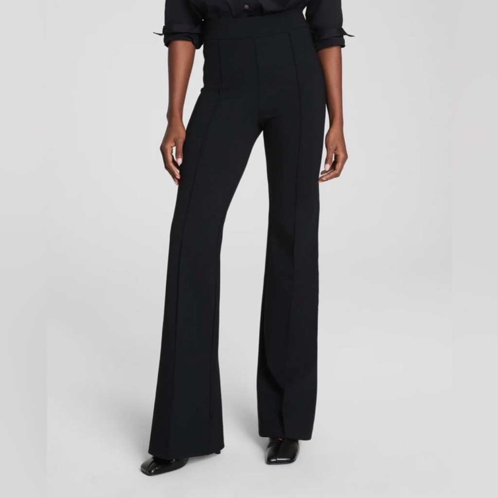 Spanxsupersmooth Perfectfit Ponte Flare Pant In Black.